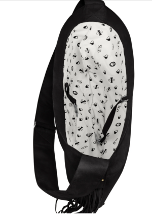 Fringe Cuddle Dog Carrier with Summer Liner in Black with White